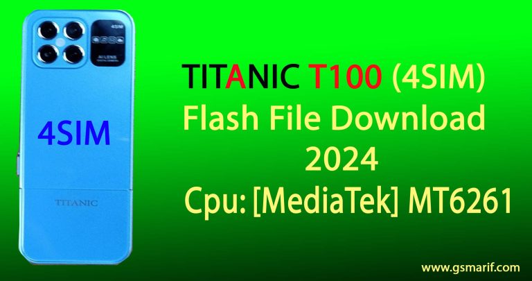 TITANIC T100 4sim Flash File Download 2024